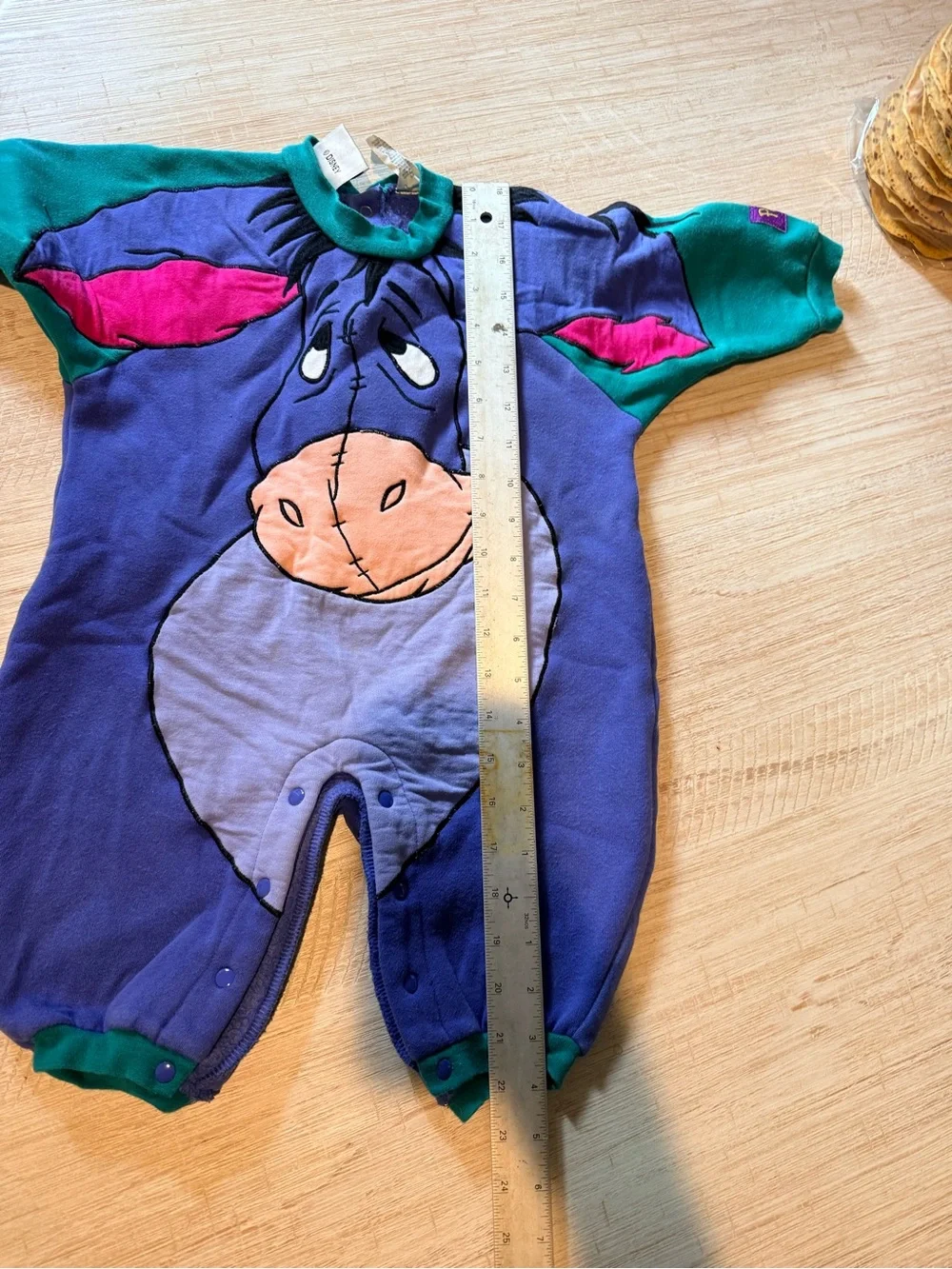 Disney Eeyore Pooh Vintage Footed One-Piece Romper - Purple size 18 months